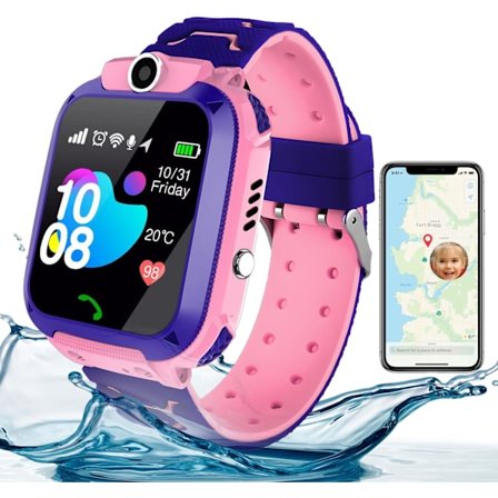 Vanntett Smartklokke for Barn, (Rosa)