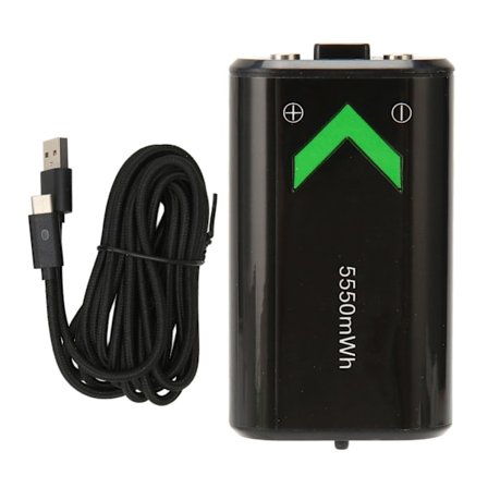 Uppladdningsbart 5550mAh batteripaket med 3 meter USB C-laddningskabel för Xbox One och Xbox Series-kontroller