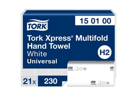 TORK Pappershandduk Advanced Xpress Universal H2 vit 4830/fp - Lyreco - Städ och hygien - Toalettpapper och torkpapper - Pappershanddukar