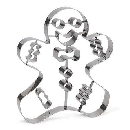 Pepparkaksgubbe Kakform Utstickare Gingerbread Men 21cm Patisse Silver