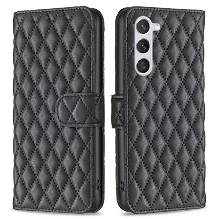 SKALO Samsung S25 BINFEN COLOR Quiltet cover Flip Cover - Sort