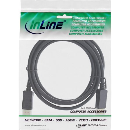 INLINE DisplayPort 1.4 cable, 8K4K, black, gold, 5m