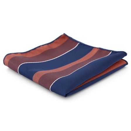 Pochette de costume à rayures bleue et bordeaux pour hommes - Pochettes de costume à motifs