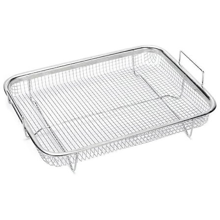 1 stk. Airfryer-kurv til ovn, grillkurv i rustfrit stål, non-stick netkurv, airfryer-bakke