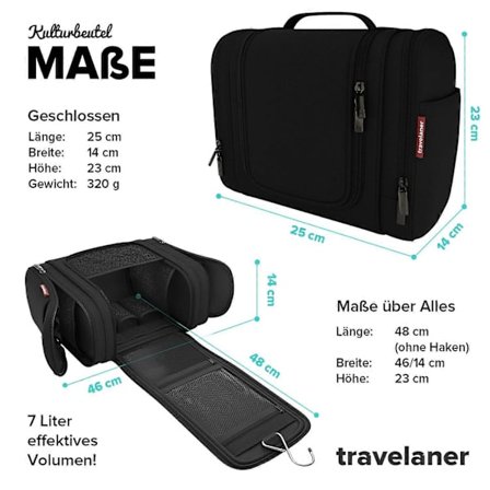 Necessär [Design 2023] - Hängande sminkväska för kvinnor, män och barn - Stor necessär med [7 liters förvaringsutrymme], premiumkvalitet w