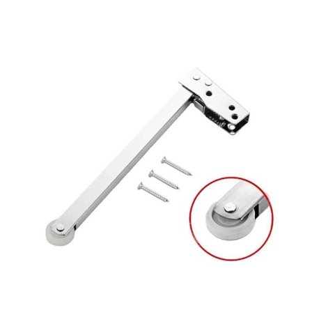 Dörrstängare för mjuk stängning med gummihjul (201 rostfritt stål)