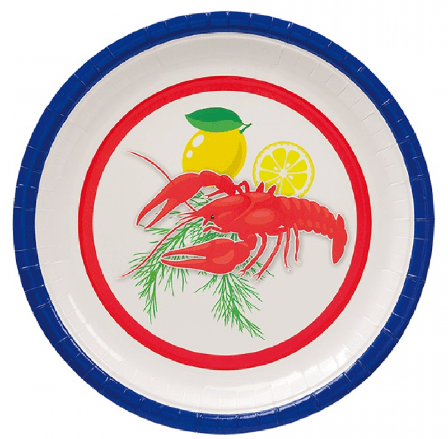 Kräftskiva tallrikar 8-pack - Kräftskiva Dekoration - Kalaslagret.se