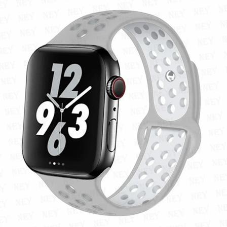 Sportrem for Apple Watch Band 45 mm 49 mm 44 mm 40 mm 41 mm 42 mm Silikonarmbånd correa iWatch Ultra 2 Series 9 8 SE 7 6 5 4 3 Sølvhvit 4 Silver white