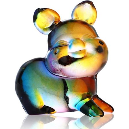 Sett med 4 håndblåste glassfigurer - vakre pinnsvinfigurer - håndlaget fargerik glasskunst - samleobjekt - gave - hjemmedekorasjon