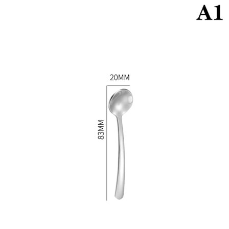 304 rustfrit stål krydderi ske fortykket lille rund ske
