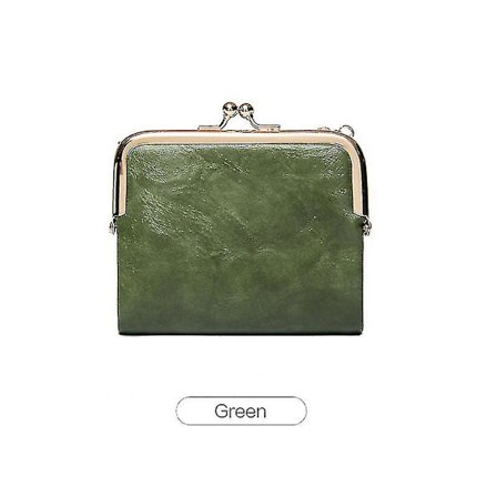 Kort lommebok klips myntpung multifunksjonell sammenleggbar lommebok kortveske for kvinner(grønn)