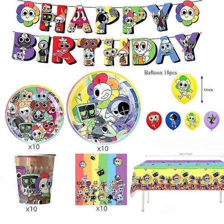Dandys World Party Supplies Servise Bord Dekketallerken Papirtallerken Kopp Servietter Ballong Kaketopp Gavepose DIY Bursdagsdekorasjoner