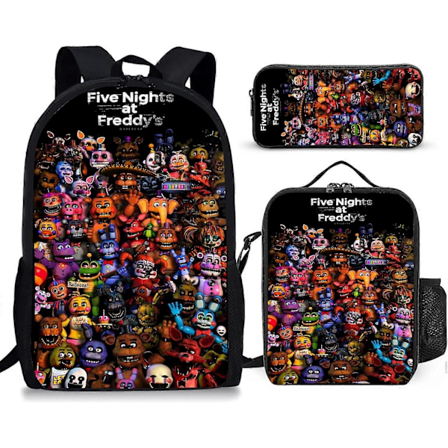 Five Nights at Freddy's Koulukassinsetti Lounaskassin ja Kynäkotelolla Eristävä Lounaskassi Kevyt (01)