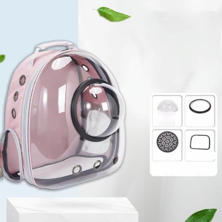 (Rosa farge) Pet Space Capsule Ryggsekk, Liten Medium Katt Valp Hundebærer, Transparent Pustende Varmebestandig, Pet Carrier for Reise Fotturer 