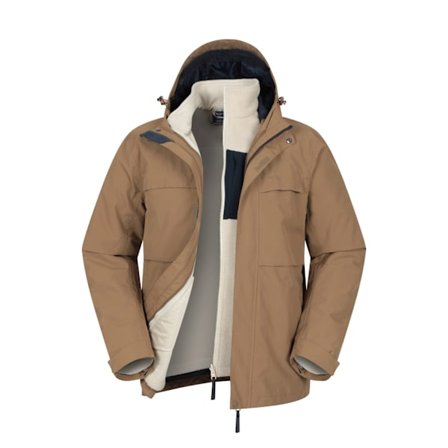 Mountain Warehouse Maple 3-i-1 Vattentät Jacka Herr XL Tan