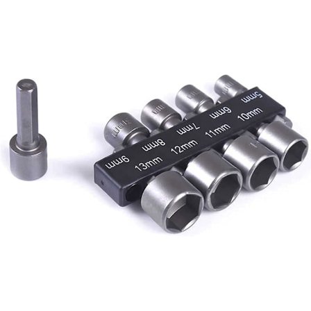 9 Sokkelbor Bits 5-13mm, Bit Sokkel Sæt, Til 1/4" Hex Skaft Boremaskine