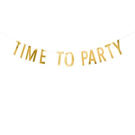 Design House 95 Girlang "Time to Party" guldfolie Partytillbehör Guld ONESIZE
