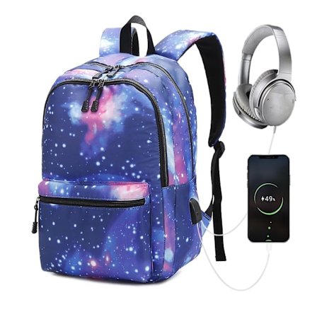 For Galaxy Backpack School College Laptop Usb Charging Port Backpacks For Teenag