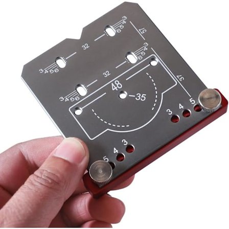 Dørhengsle Jig Justerbar Avstand Mellom Hengselhullkanter Aluminiumslegering Skaphengsle Jig kompatibel med 35 mm Hengsler