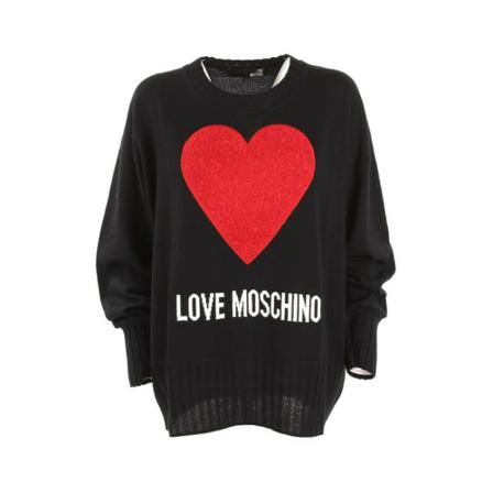 Moschino Round-neck Strik Sort, Dame