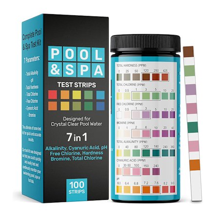 7 i 1 100 st Pool Test Strips Multi-Purpose Exakt testpapper för Spa Hot Tub