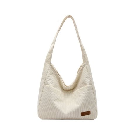 Canvas skuldertaske Crossbody taske HVID