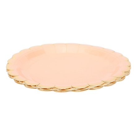 8 st 7in Rosa Engångstallrikar i Papper för Födelsedag Bröllopsfest Bordsartiklar