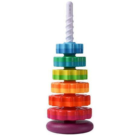LCC Stacking 35,6*13,5*13,5cm Barnens upplysningsleksaker Rainbow Rotating Tower