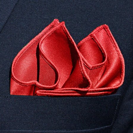 Pañuelo de bolsillo básico rojo brillante para hombres - Pañuelos de bolsillo de color liso