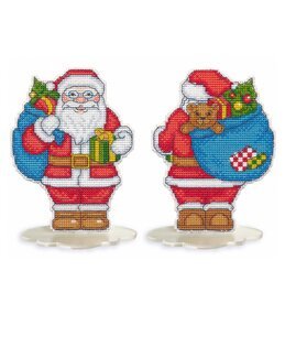 Stickpackung Plastik Canvas Weihnachtsmann mit Sack