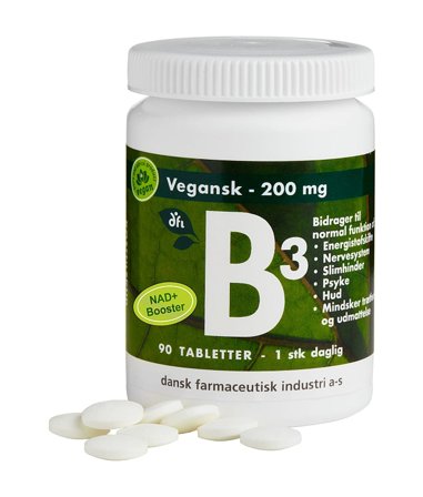 Grønne vitaminer B3-vitamin 200 mg 90 tabl, Helse & Madvarer, B-vitamin, B3 Vitamin