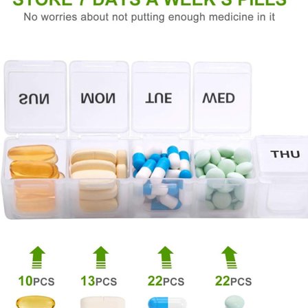 Stor ugentlig pilleæske 2 stk., daglige pilleæsker til KLB
