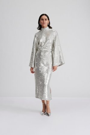 Malina - Clarisse maxi skirt - S - Silver