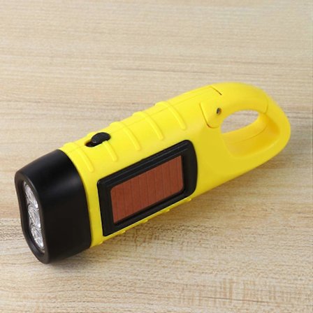 2 st Solcellsdriven med ficklampa, LED-handvevsaktiviteter, vandringslampa för utomhusbruk, gul nödfallsöverlevnadsficklampa för camping
