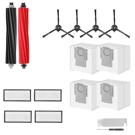 Udskiftningssæt kompatibelt med Roborock Q8 Max og Q5 Pro - Hovedbørster, Sidebørster, HEPA-filtre og Mopper