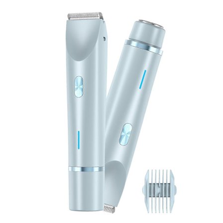 Beauty Bloom 2.0, 2 i 1 Elektrisk Bikiniklipper Kompatibel med Kvinner, Ipx7 Våt og Tørr Bruk (Blå)