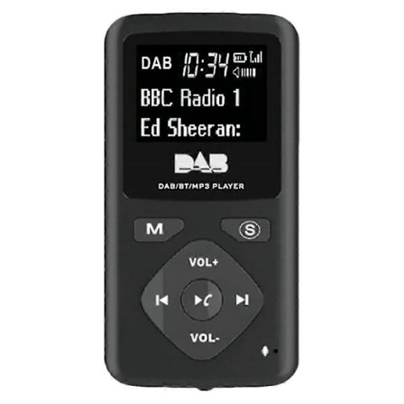 Mini Bærbar DAB/DAB+ FM Radio med Bluetooth 4.0 Øretelefon og MP3/USB Tilslutning