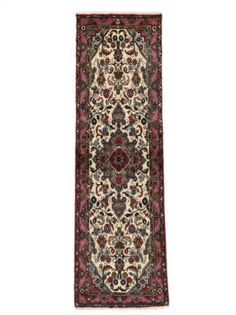 Asadabad Rug Hand Knotted 74X238 Runner Black/Dark Red Persia