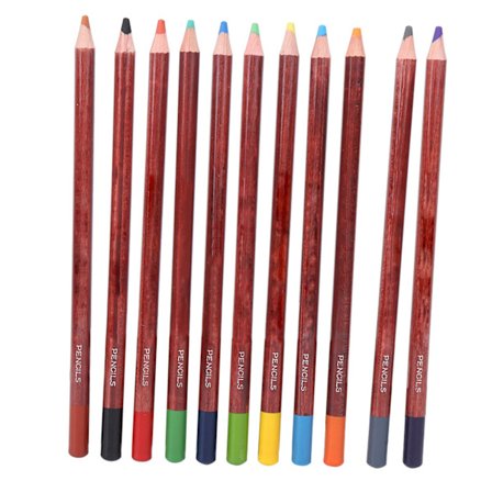 12 stk. Pastelfarver i træ Professionelt skitserings- og maleredskab Kunstmaterialer Landskabsfarve