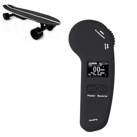 Elektrisk skateboard fjernbetjening, trådløs fjernbetjening til elektrisk skateboard med LED-display og justerbar hastighedsbremsning - WELLNGS