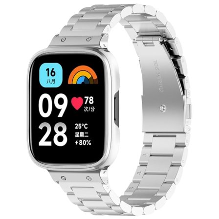Xiaomi Redmi Watch 3 Active / Lite 3 metallarmband med skydd - Silver