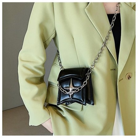 Retro Chain Axelväska Fritid Pendling Handväska SVART