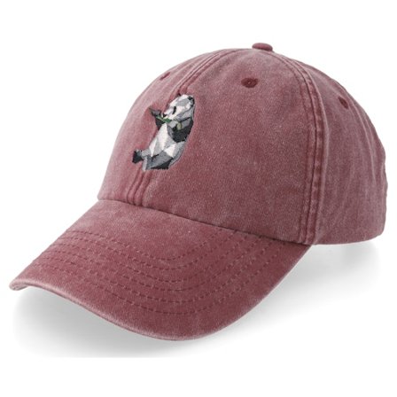 Origami - Red - unconstructed - Cap - Origami Panda Vintage Washed Red Dad Cap - Hatstore