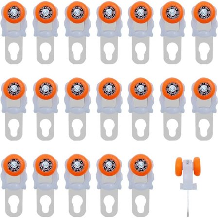 20 st Gardinskena Rulle, Rullande Hjul, Gardinglidare, Tyst Rulle, Riktad Rulle, för Gardinskena