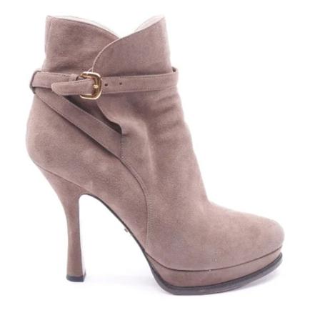 Prada Vintage Pre-owned Leather Laarzen , Bruin , Dames , Maat: 40 EU Vintage Schoenen