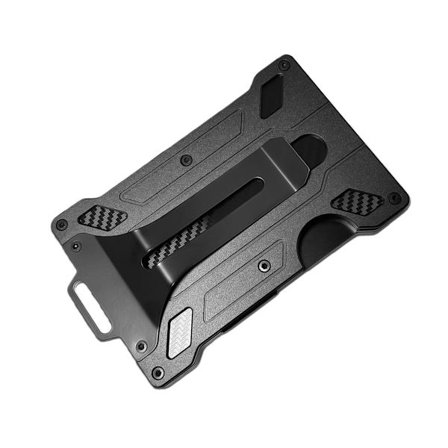 RFID-korttiteline 6 kortille ja henkilökorttiteline klipsillä Black