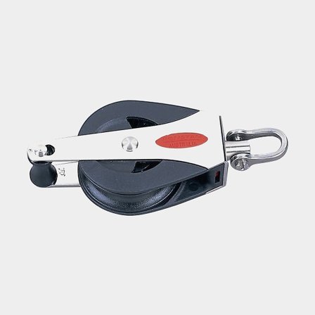 Ronstan Enkelblock med swivel och hundsvott 40k i UV-resistent acetal och fiberförstärkt nylon, svart och silver