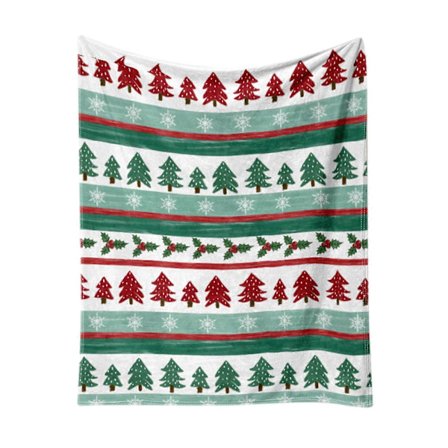 Gnobogi Juleteppe Trykk, Superplysj Flanell, Kompatibel med Hjemmeinnredning, Senge- eller Sofabruk, Julegave[D] B