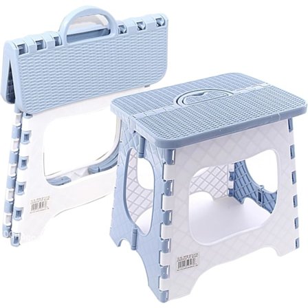 Sammenleggbar krakk, kompakt, sammenleggbar plastkrakk som tåler opptil 136 kg, 30 cm, sklisikker (himmelblå) 1 stk - stor