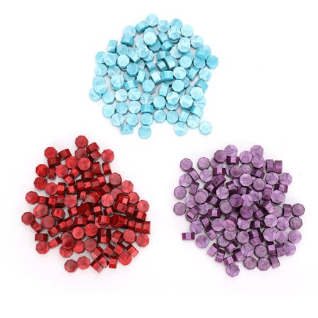 Retro Bronse Seglvoks Stempelsett 3 Oktagon Voksperler